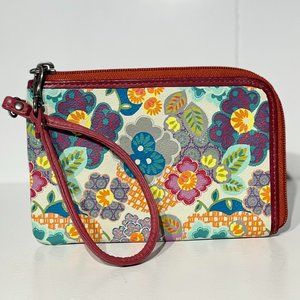 Fossil Multifunction Leather Card Case | Multicolor Floral Design